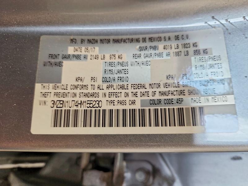 Продажа на аукционе авто 2017 Mazda 3, vin: 3MZBN1U74HM155230, номер лота: 66981276