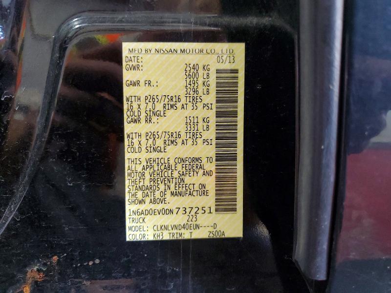 2013 Nissan Frontier მანქანა იყიდება აუქციონზე, vin: 1N6AD0EV0DN737251, აუქციონის ნომერი: 67634066