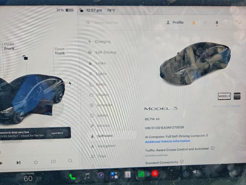 Aukcja sprzedaży 2022 Tesla Model 3, vin: 5YJ3E1EA0NF370539, numer aukcji: 68674196