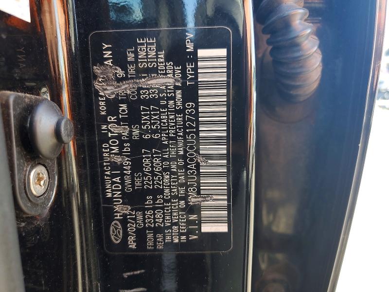 Aukcja sprzedaży 2012 Hyundai Tucson, vin: KM8JU3AC0CU512739, numer aukcji: 67719276