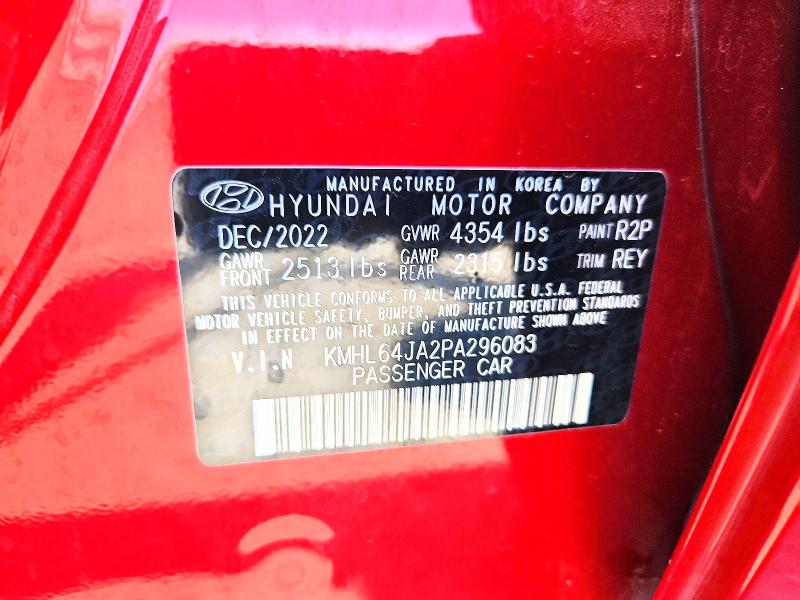 2023 Hyundai Sonata მანქანა იყიდება აუქციონზე, vin: KMHL64JA2PA296083, აუქციონის ნომერი: 69635066
