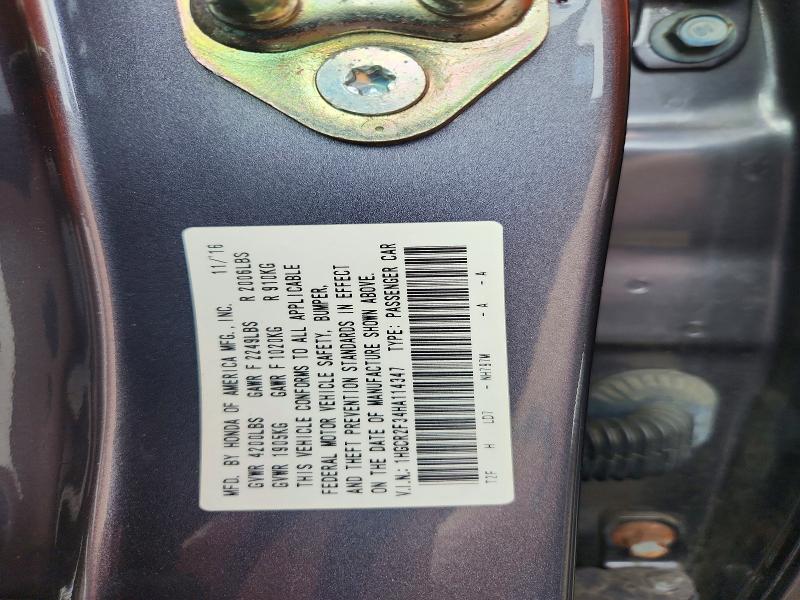 Продажа на аукционе авто 2017 Honda Accord, vin: 1HGCR2F34HA114347, номер лота: 67446846