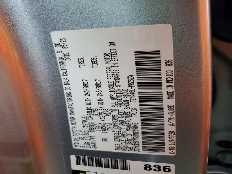 2025 Toyota Tacoma მანქანა იყიდება აუქციონზე, vin: 3TMKB5FN7SM039042, აუქციონის ნომერი: 67925846