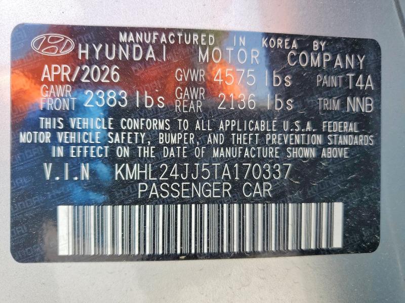 Продажа на аукционе авто 2026 Hyundai Sonata Hybrid, vin: KMHL24JJ5TA170337, номер лота: 69507296