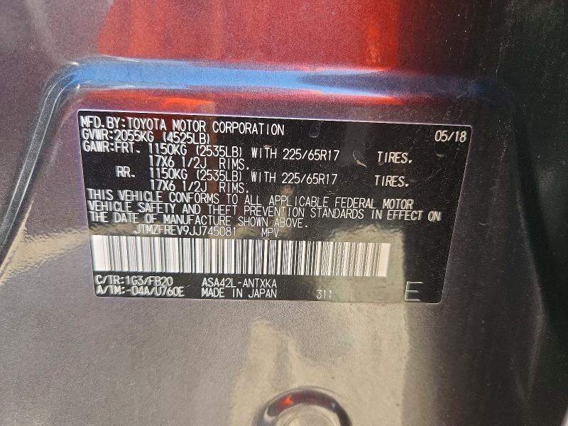 Продаж на аукціоні авто 2018 Toyota Rav4, vin: JTMZFREV9JJ745081, номер лоту: 70179556