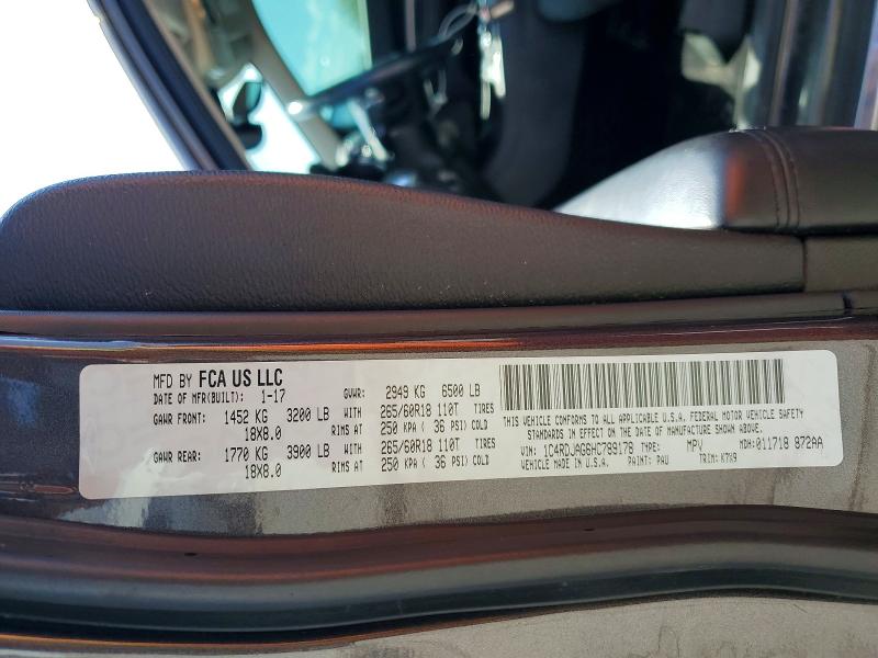 Aukcja sprzedaży 2017 Dodge Durango, vin: 1C4RDJAG6HC789178, numer aukcji: 67343956