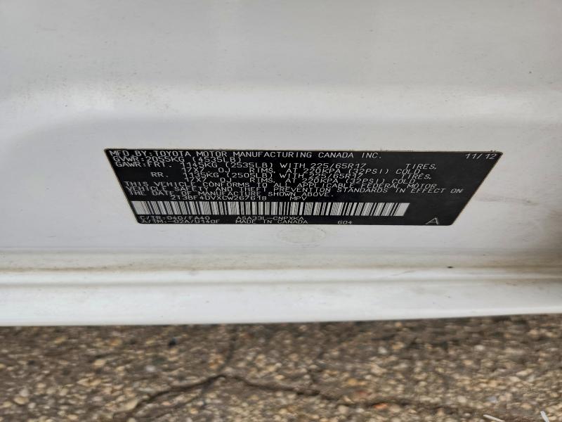 Продаж на аукціоні авто 2012 Toyota Rav4, vin: 2T3BF4DVXCW267618, номер лоту: 69877796