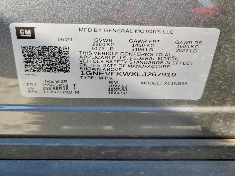 Продажа на аукционе авто 2020 Chevrolet Traverse, vin: 1GNEVFKWXLJ267910, номер лота: 66939276