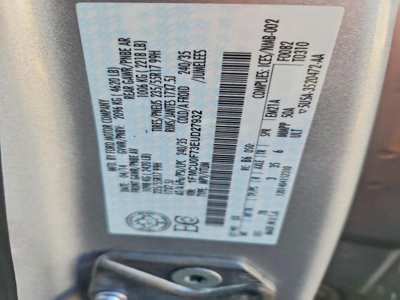 Aukcja sprzedaży 2014 Ford Escape, vin: 1FMCU0F73EUD27932, numer aukcji: 70066716