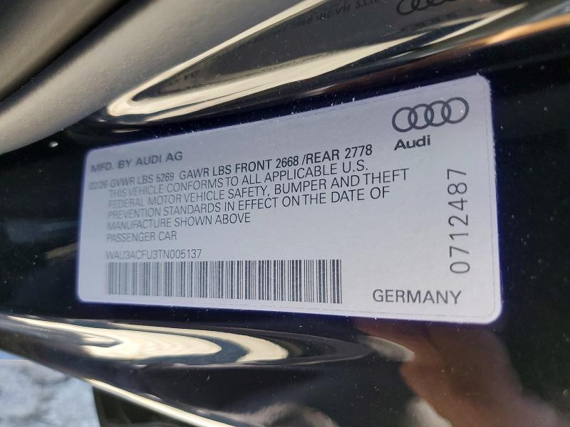 66995076 :رقم المزاد ، WAU3ACFU3TN005137 vin ، 2026 Audi A5 مزاد بيع