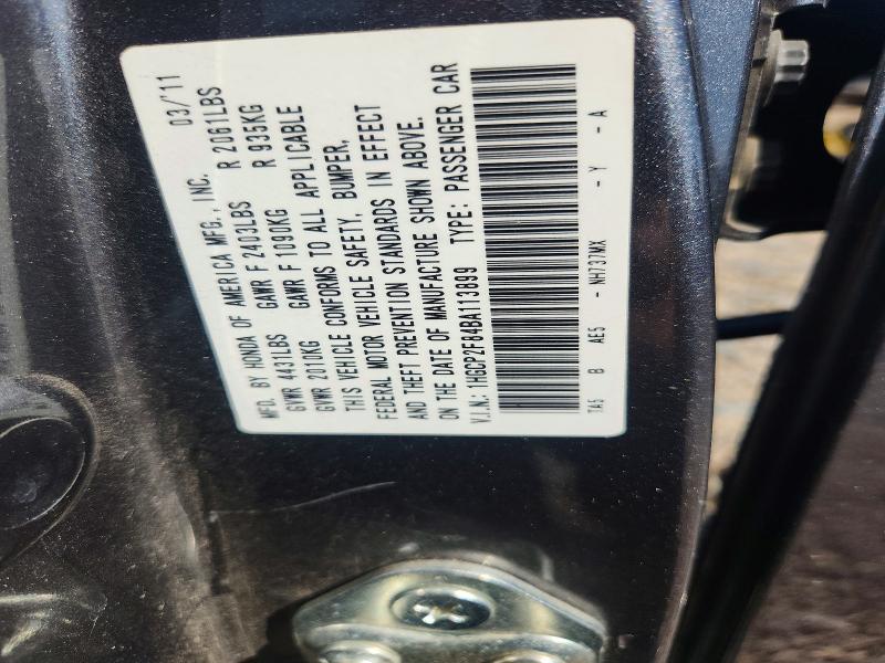 67643376 :رقم المزاد ، 1HGCP2F84BA113899 vin ، 2011 Honda Accord مزاد بيع