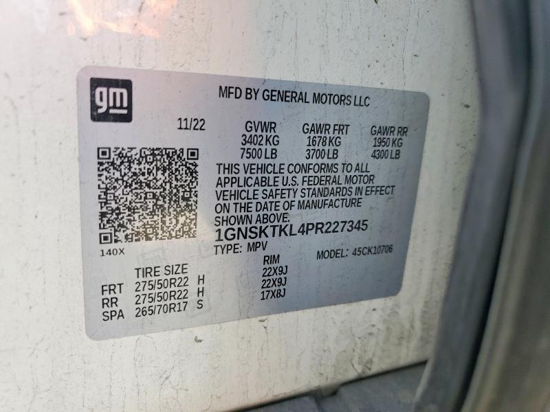 Aukcja sprzedaży 2023 Chevrolet Tahoe, vin: 1GNSKTKL4PR227345, numer aukcji: 67624276