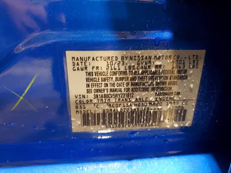 2024 Nissan Sentra მანქანა იყიდება აუქციონზე, vin: 3N1AB8CV5RY231812, აუქციონის ნომერი: 68181266