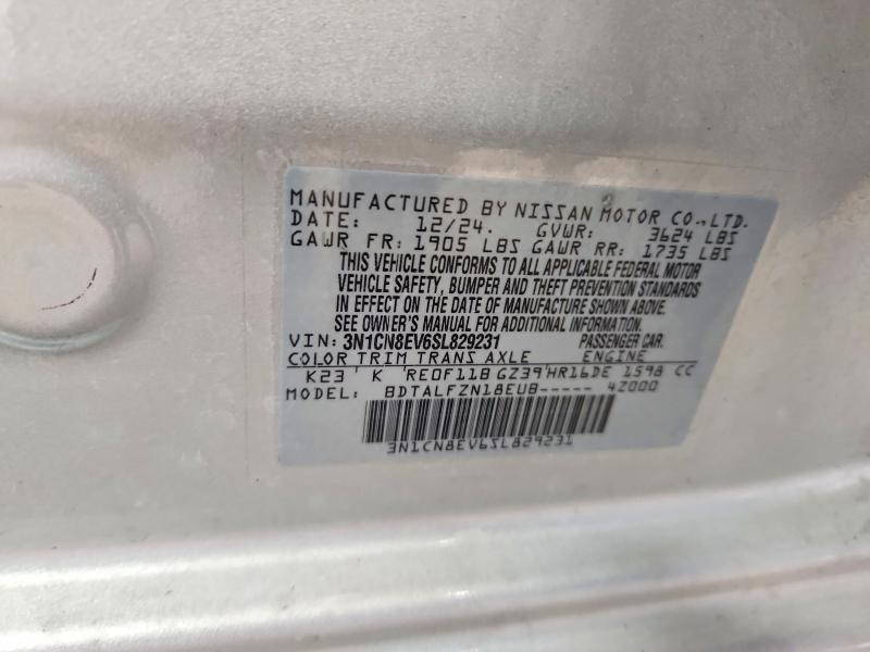 Aukcja sprzedaży 2025 Nissan Versa, vin: 3N1CN8EV6SL829231, numer aukcji: 71053796