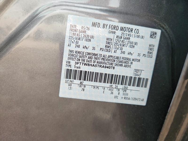 Продажа на аукционе авто 2026 Ford Maverick, vin: 3FTTW8HA5TRA94078, номер лота: 69190356