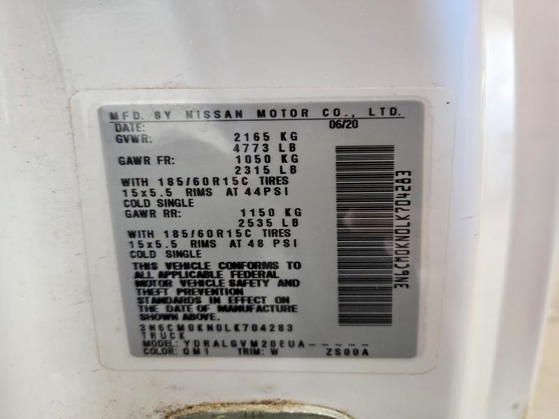 Продажа на аукционе авто 2020 Nissan Nv200, vin: 3N6CM0KN0LK704283, номер лота: 70342956