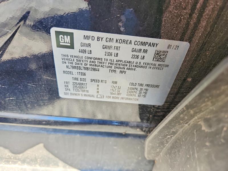 67554456 :رقم المزاد ، KL79MSSL7MB129844 vin ، 2021 Chevrolet Trailblazer مزاد بيع