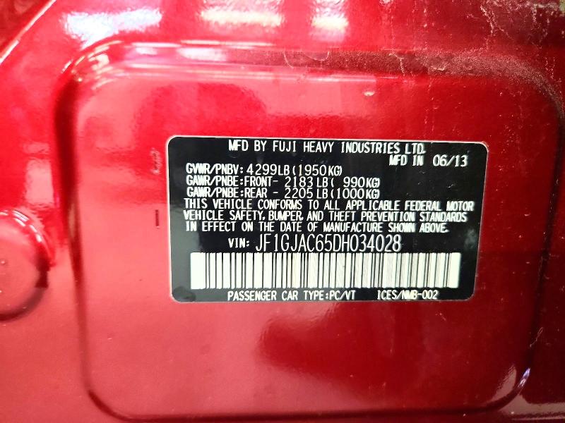 Продажа на аукционе авто 2013 Subaru Impreza, vin: JF1GJAC65DH034028, номер лота: 67838196