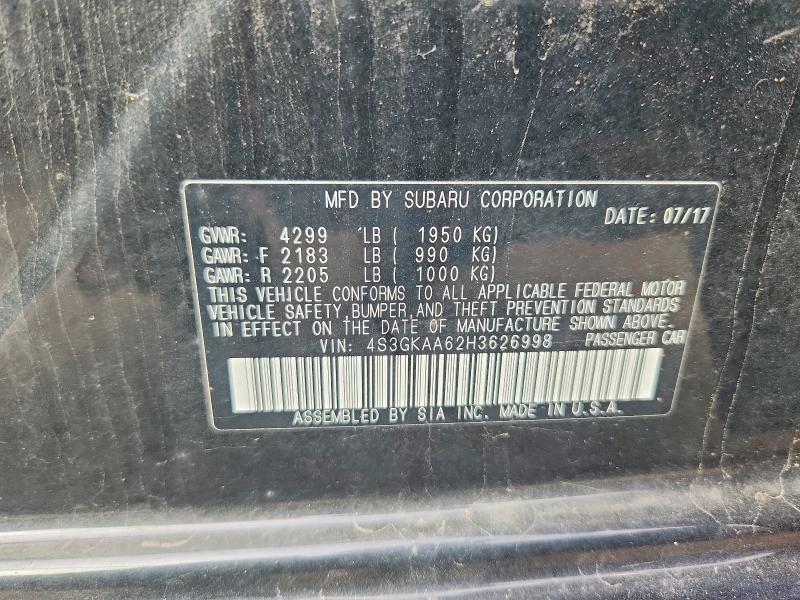 Aukcja sprzedaży 2017 Subaru Impreza, vin: 4S3GKAA62H3626998, numer aukcji: 66546376