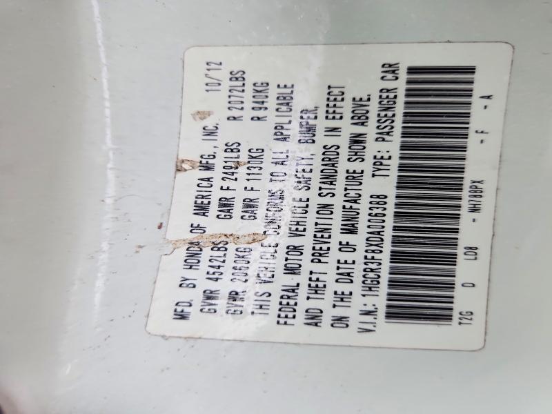 Aukcja sprzedaży 2013 Honda Accord, vin: 1HGCR3F8XDA006388, numer aukcji: 70248876