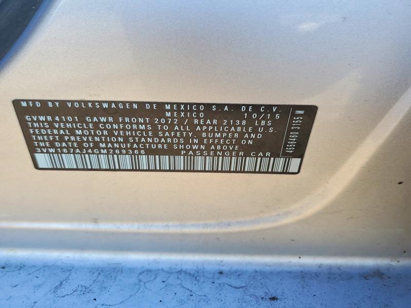 Продаж на аукціоні авто 2016 Volkswagen Jetta, vin: 3VW167AJ4GM269366, номер лоту: 68729506