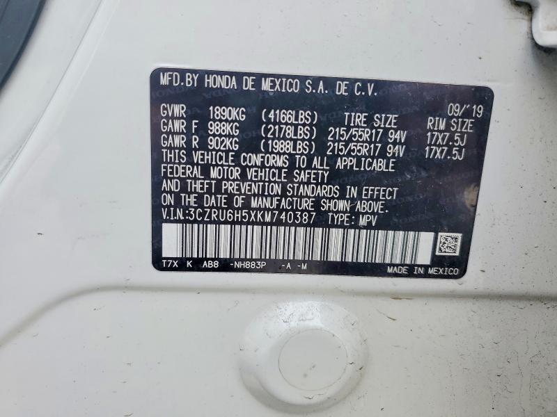 Продажа на аукционе авто 2019 Honda Hr-v, vin: 3CZRU6H5XKM740387, номер лота: 68785636