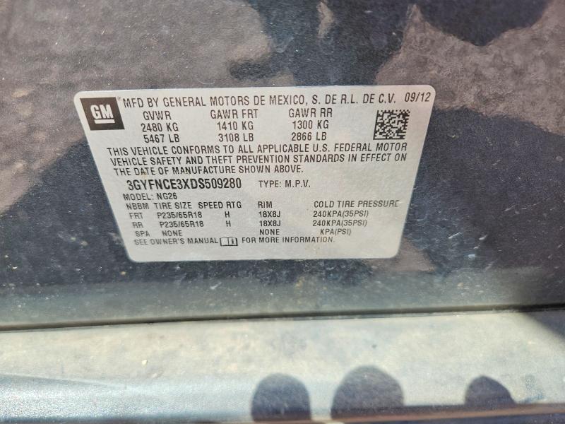 Aukcja sprzedaży 2013 Cadillac Srx, vin: 3GYFNCE3XDS509280, numer aukcji: 68997056