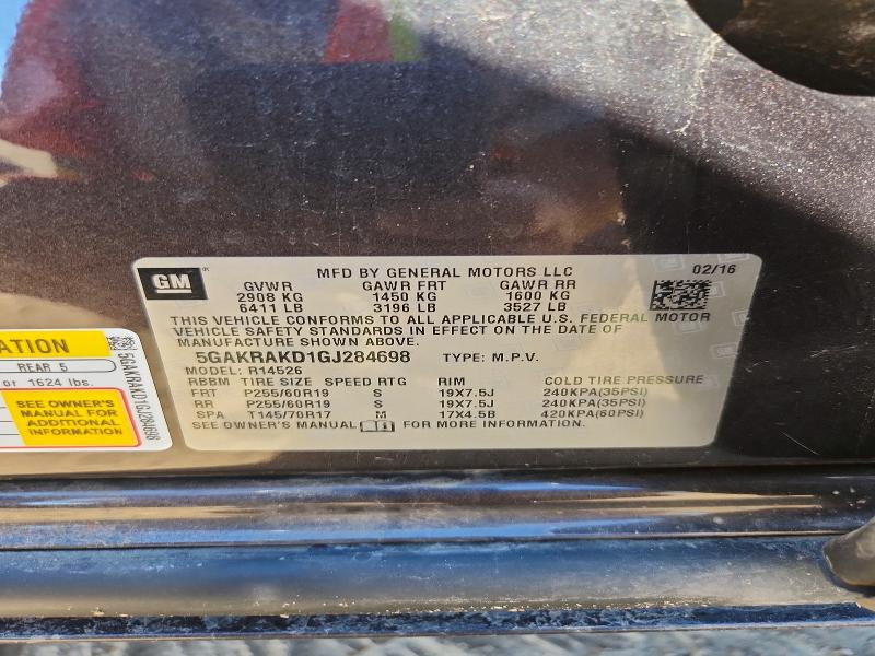Продажа на аукционе авто 2016 Buick Enclave, vin: 5GAKRAKD1GJ284698, номер лота: 70531286