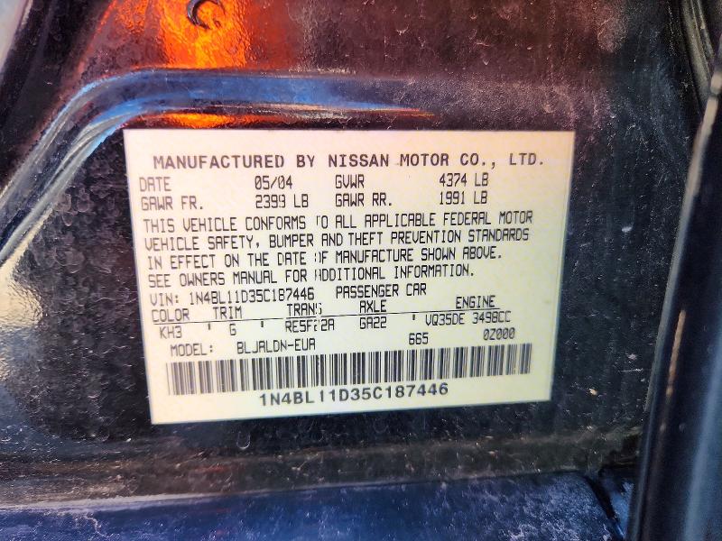 Продажа на аукционе авто 2005 Nissan Altima, vin: 1N4BL11D35C187446, номер лота: 69774456