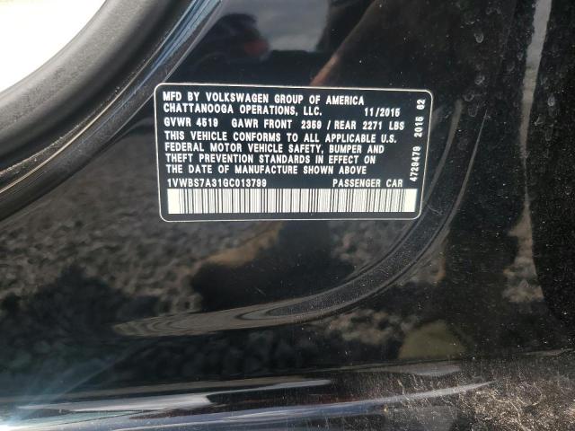 69286666 :رقم المزاد ، 1VWBS7A31GC013799 vin ، 2016 Volkswagen Passat مزاد بيع