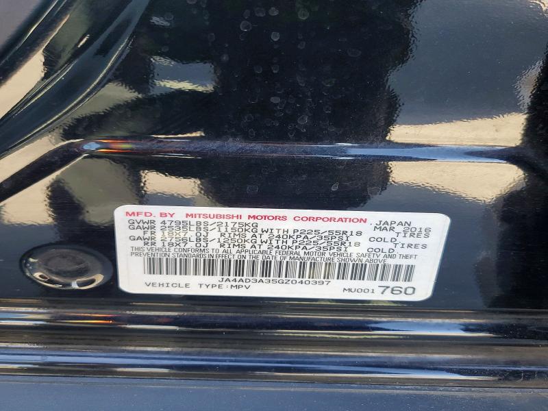 Auction sale of the 2016 Mitsubishi Outlander, vin: JA4AD3A35GZ040397, lot number: 68990806