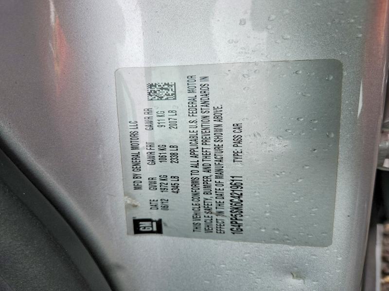 69516386 :رقم المزاد ، 1G4PP5SK6C4219611 vin ، 2012 Buick Verano مزاد بيع