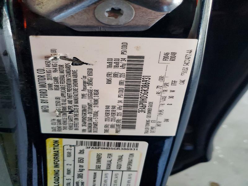 Auction sale of the 2016 Ford Fusion, vin: 3FA6P0HD5GR386931        , lot number: 68353416