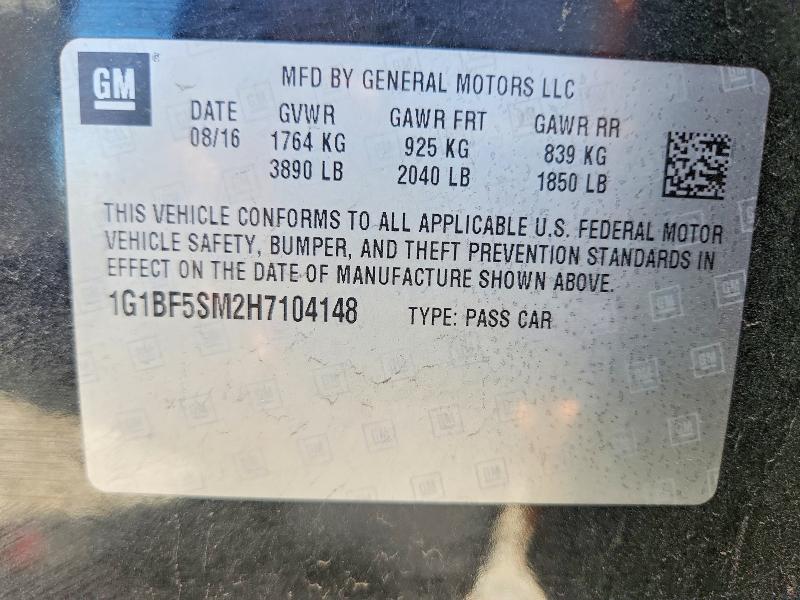 Aukcja sprzedaży 2017 Chevrolet Cruze, vin: 1G1BF5SM2H7104148, numer aukcji: 67739476