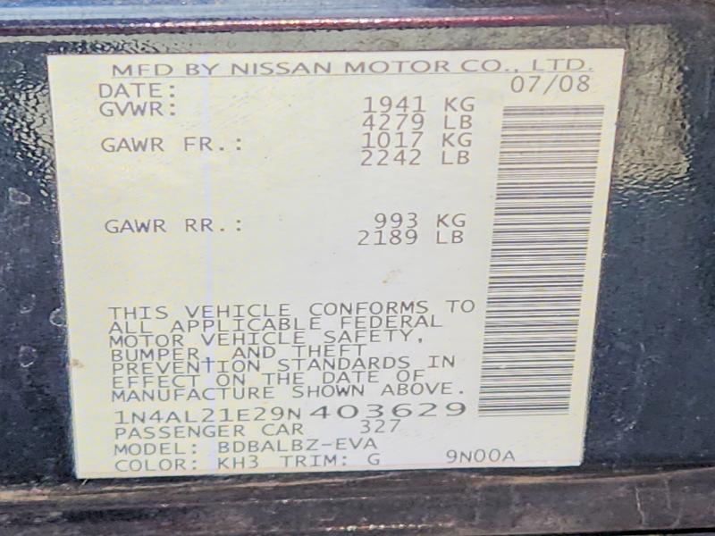 Aukcja sprzedaży 2009 Nissan Altima, vin: 1N4AL21E29N403629, numer aukcji: 70947926
