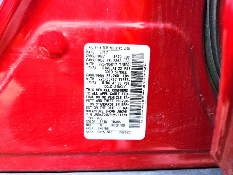 Продаж на аукціоні авто 2017 Nissan Rogue, vin: JN8AT2MV5HW281173, номер лоту: 66501696
