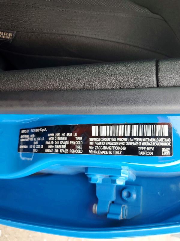62457456 :رقم المزاد ، ZACCJBAH2FPC04649 vin ، 2015 Jeep Renegade مزاد بيع
