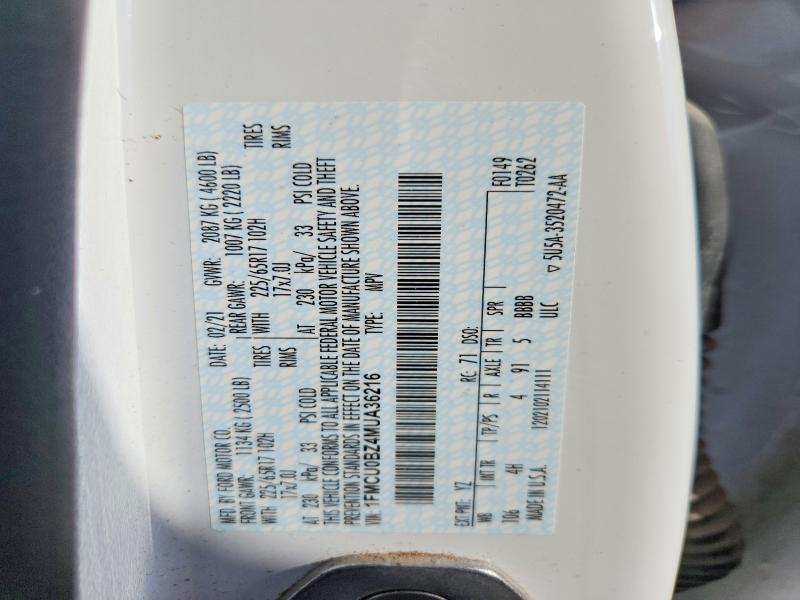 68813156 :رقم المزاد ، 1FMCU0BZ4MUA36216 vin ، 2021 Ford Escape مزاد بيع