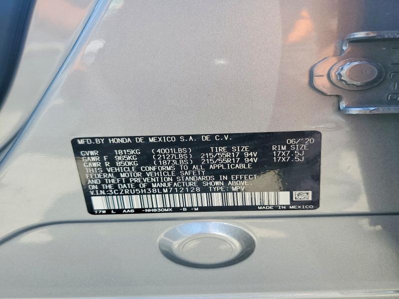Aukcja sprzedaży 2020 Honda Hr-v, vin: 3CZRU5H38LM712128, numer aukcji: 68880856