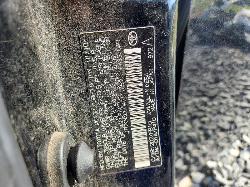 70739256 :رقم المزاد ، JTDKN3DU0A5111659 vin ، 2010 Toyota Prius مزاد بيع