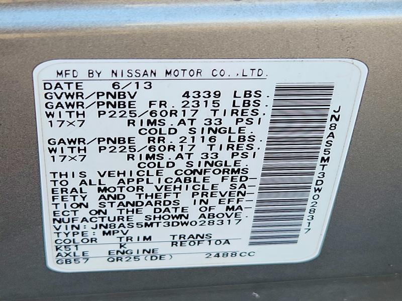 Aukcja sprzedaży 2013 Nissan Rogue, vin: JN8AS5MT3DW028317, numer aukcji: 69753446