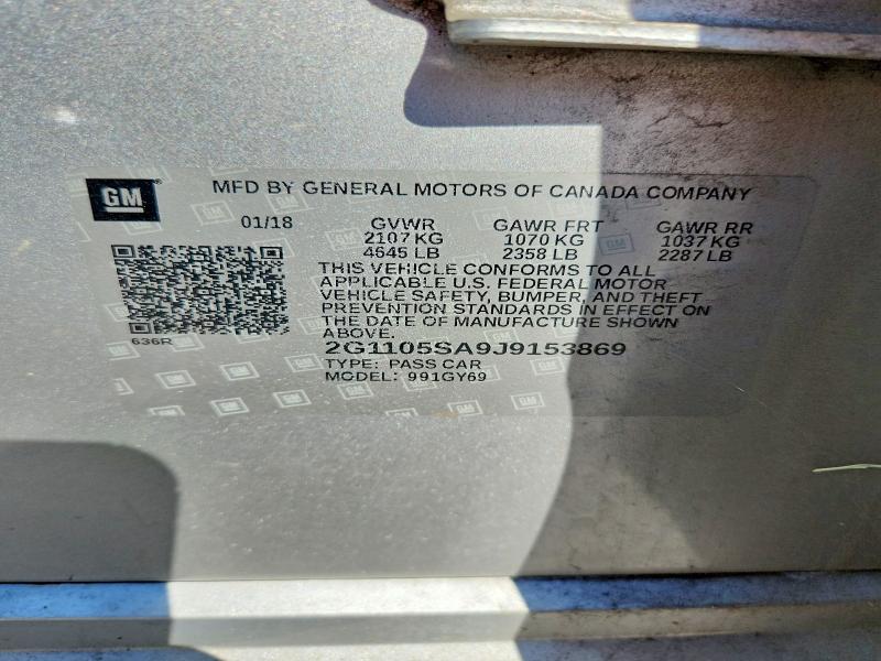 Продажа на аукционе авто 2018 Chevrolet Impala, vin: 2G1105SA9J9153869, номер лота: 67428296