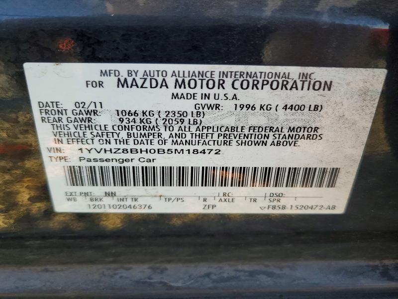 Продажа на аукционе авто 2011 Mazda 6, vin: 1YVHZ8BH0B5M18472, номер лота: 68557356