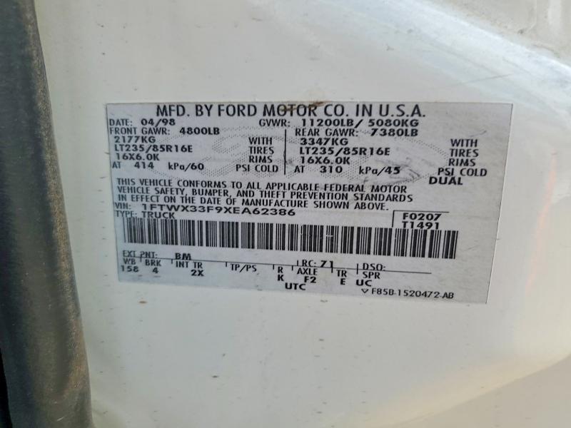 Aukcja sprzedaży 1999 Ford F350, vin: 1FTWX33F9XEA62386, numer aukcji: 68095426