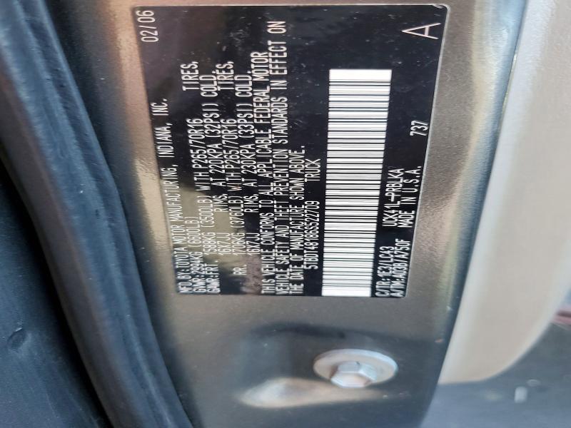 Aukcja sprzedaży 2006 Toyota Tundra, vin: 5TBDT48186S522709, numer aukcji: 69879216