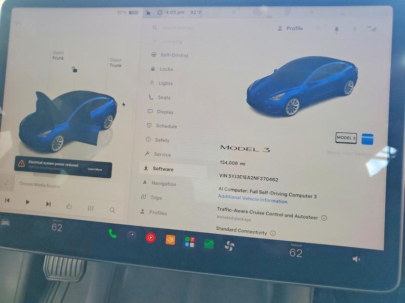 Aukcja sprzedaży 2022 Tesla Model 3, vin: 5YJ3E1EA2NF370462, numer aukcji: 68728866
