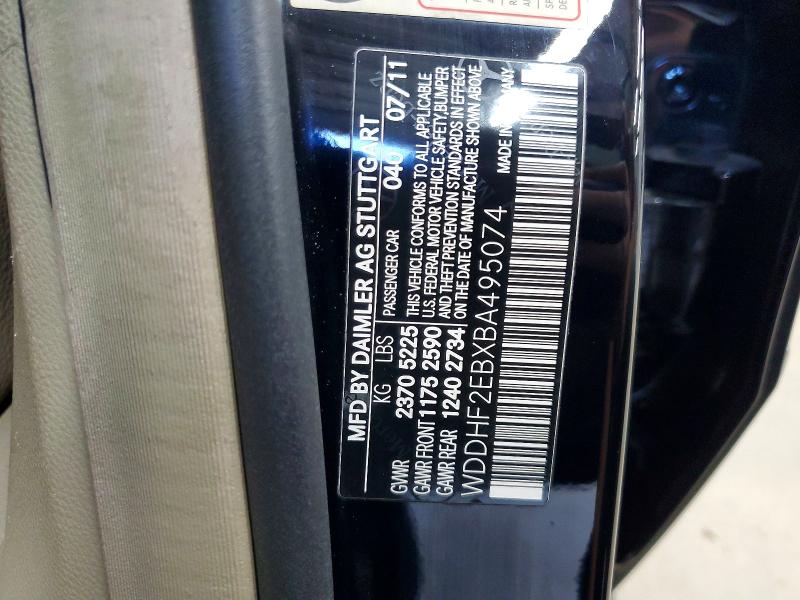 Aukcja sprzedaży 2011 Mercedes-benz E, vin: WDDHF2EBXBA495074, numer aukcji: 67613846