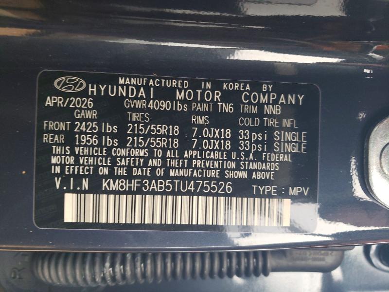 Aukcja sprzedaży 2026 Hyundai Kona, vin: KM8HF3AB5TU475526, numer aukcji: 69990976