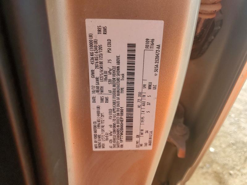 67010066 :رقم المزاد ، 1FT7W2B66HEF18901 vin ، 2017 Ford F250 مزاد بيع
