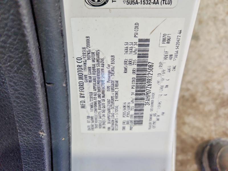 Aukcja sprzedaży 2009 Ford Fusion, vin: 3FAHP07Z69R125087, numer aukcji: 67701316
